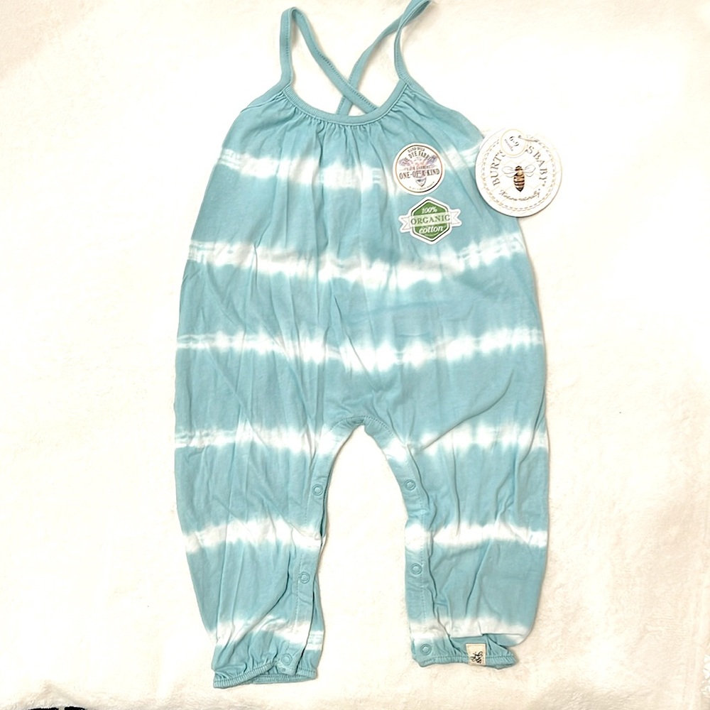 NWT Burt’s Bees 100% Organic Cotton blue, White Tye Dye jumper.